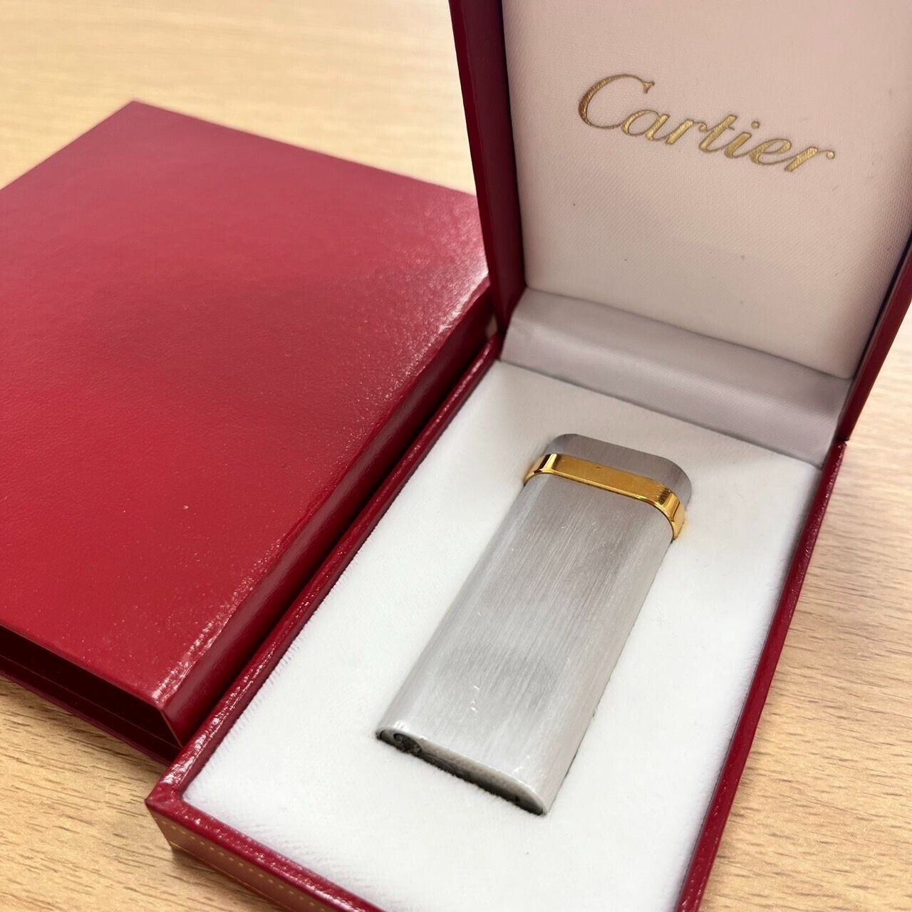 Cartier Gas Lighter silver gold with box