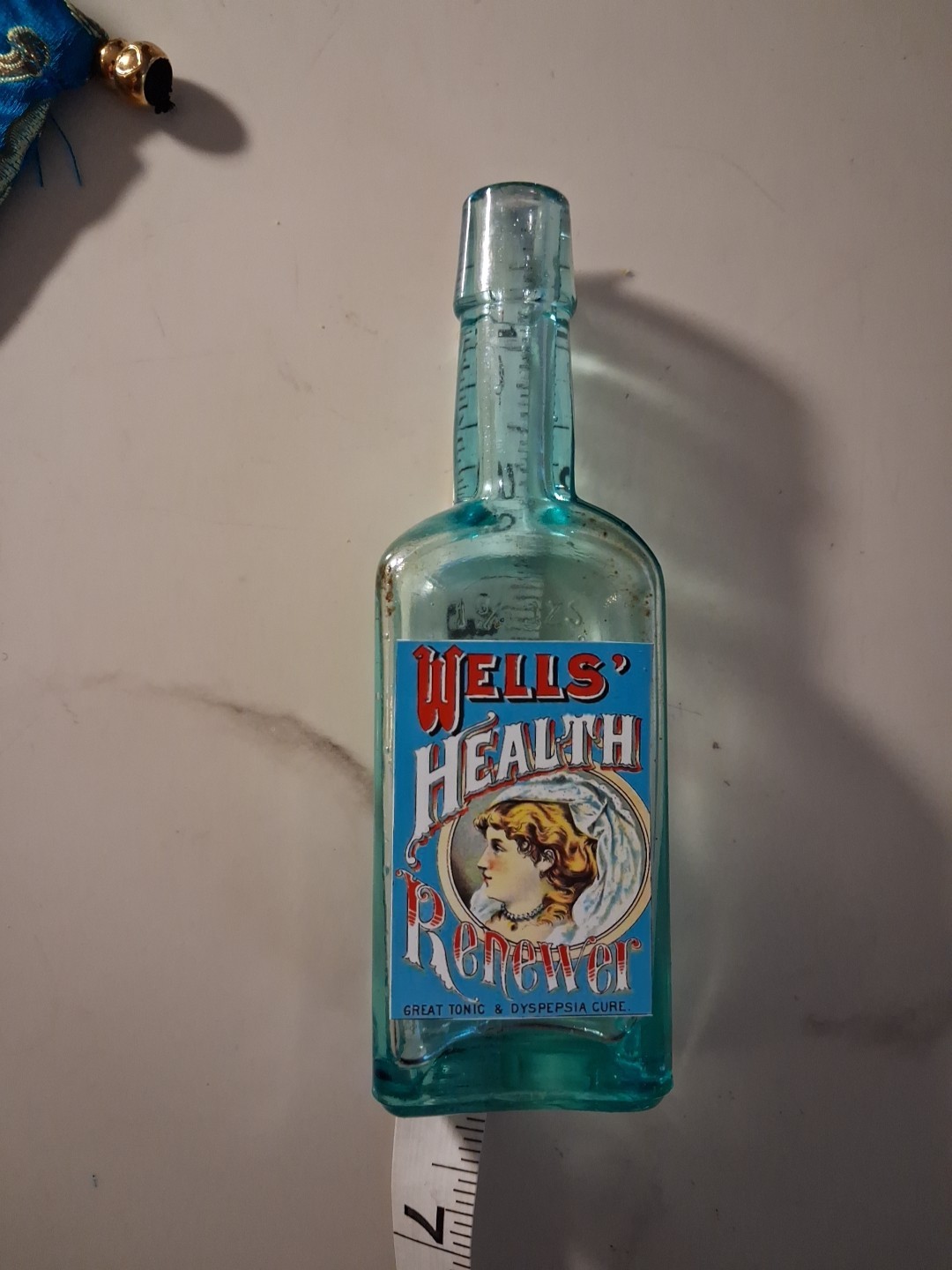 SLING'S 🐍SNAKE Oil 1800's Antique S.C. WELLS & CO. NY Glass Bottle W/rpl Lable
