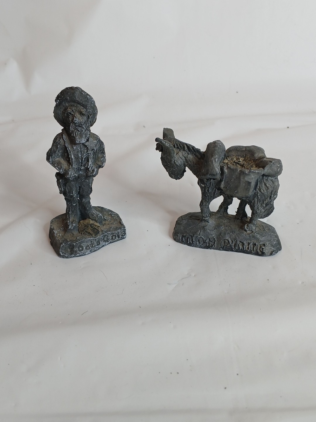 Vtg. Lot Of 10 Miniature Pewter Metal Trinket Figurines SEE PICTURES