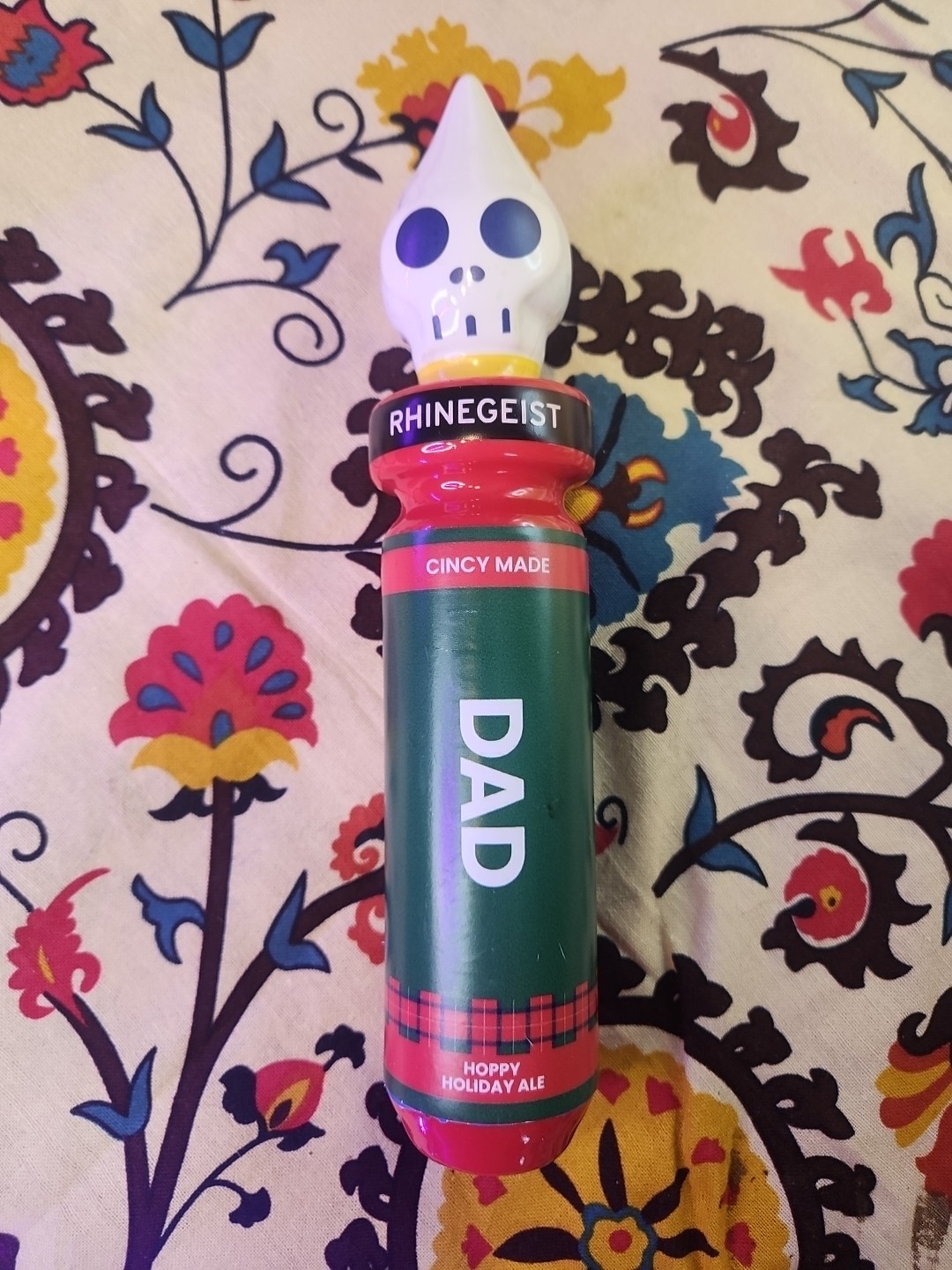Rhinegeist Ghost Skull Sugar Skull Beer Tap Handle   DAD Cincy Made