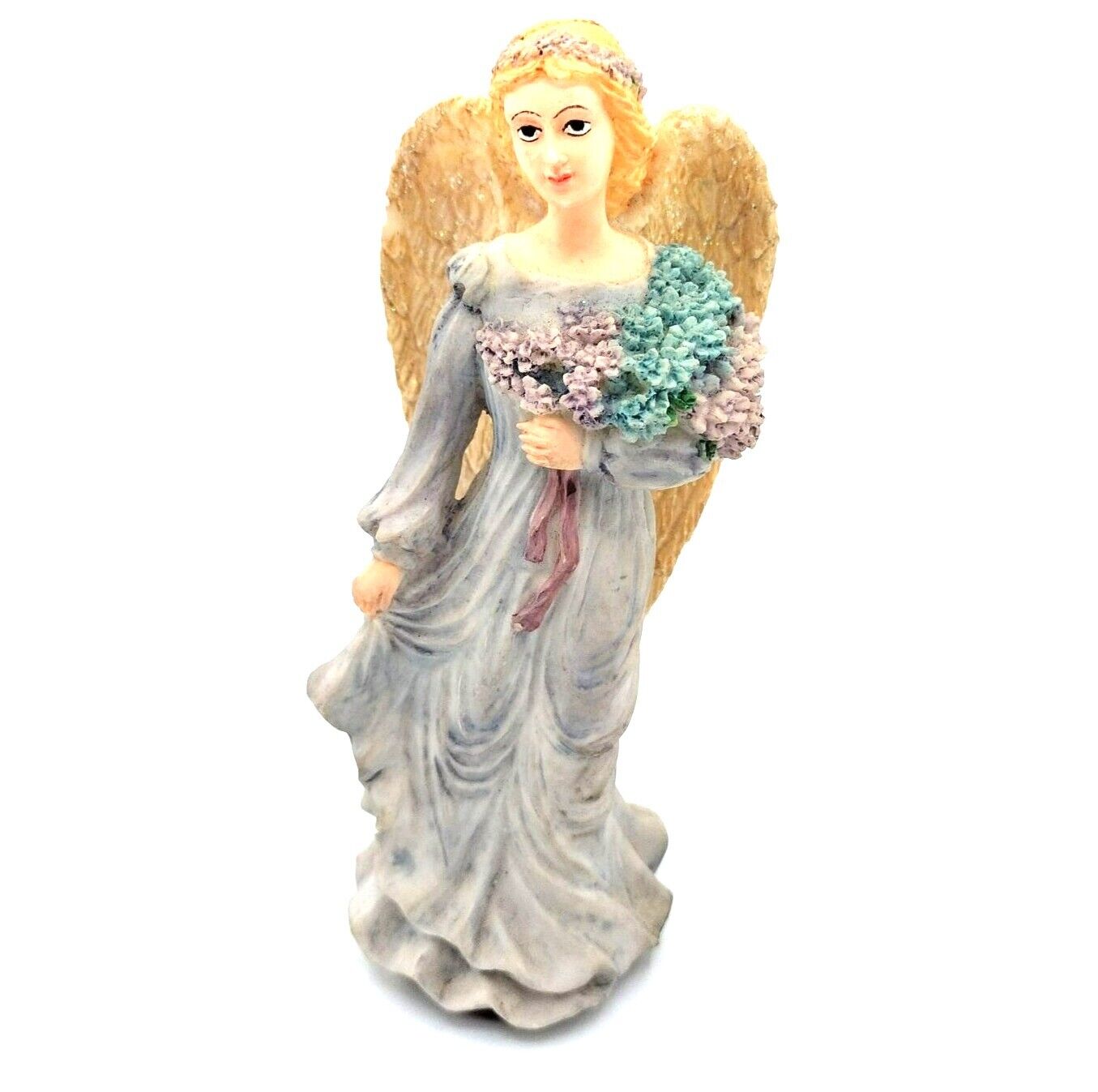 Angel Figure Holding Flower Bouquet by Abbey Press Religious Figurine Artistic