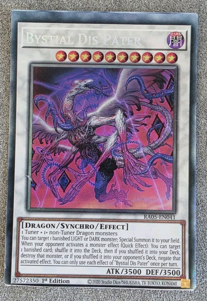 Yu-Gi-Oh ERROR/ MISCUT/ MISPRINT 🔥 Bystial Dis Pater - Collector\'s Rare Card