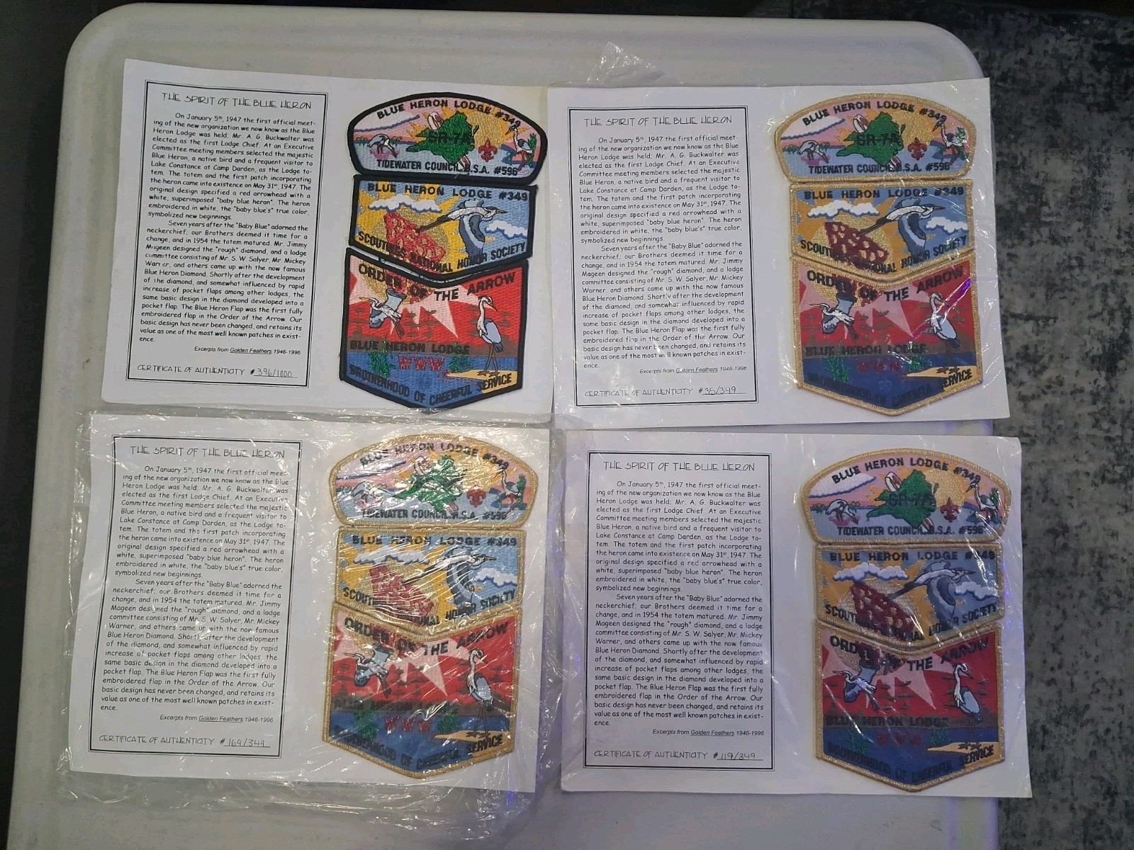 Boy Scout OA 349 Blue Heron Sets