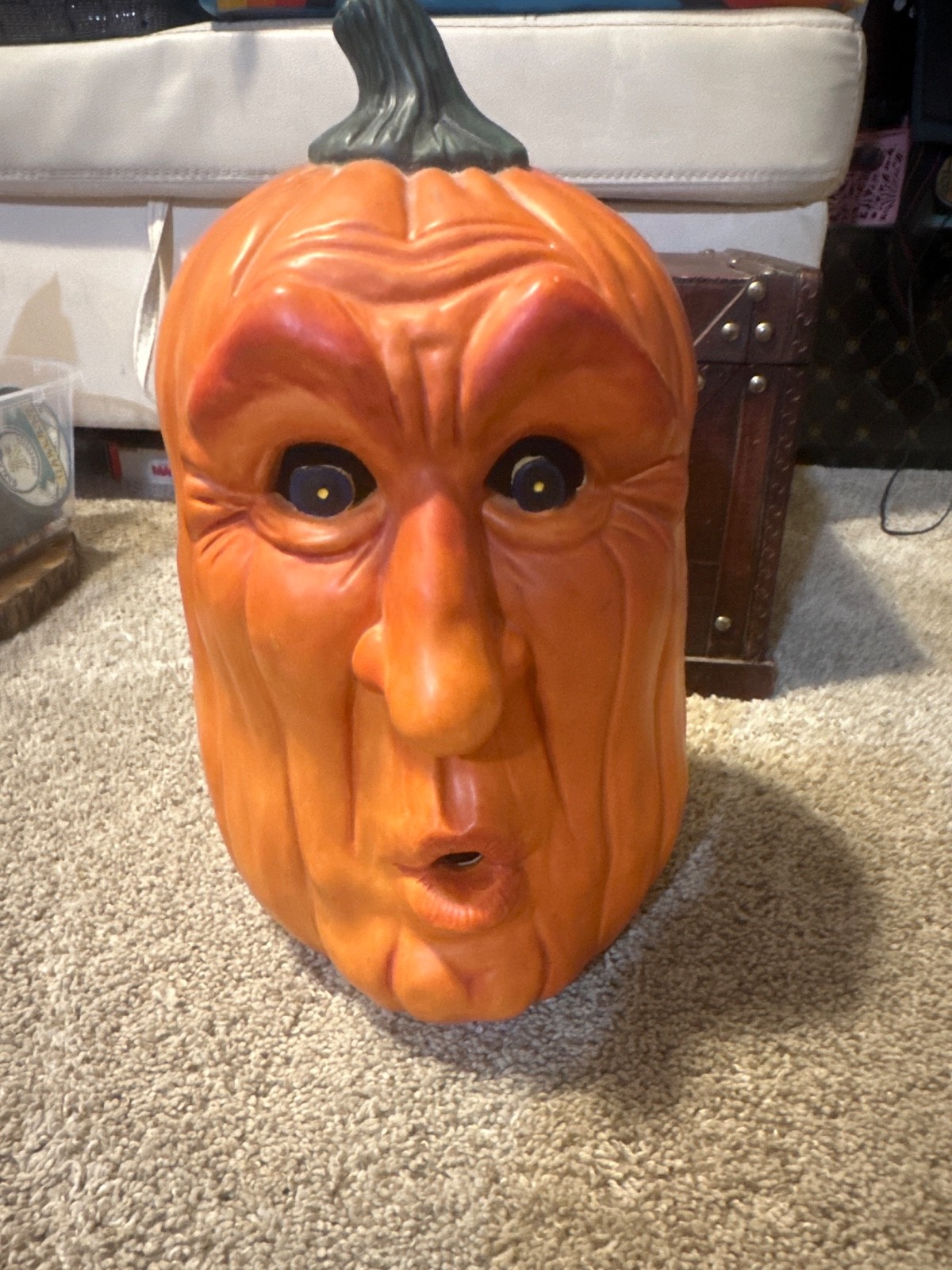 Vintage 1988 Scioto Ceramic Mold Halloween Pumpkin Jack O Lantern Face Light Up
