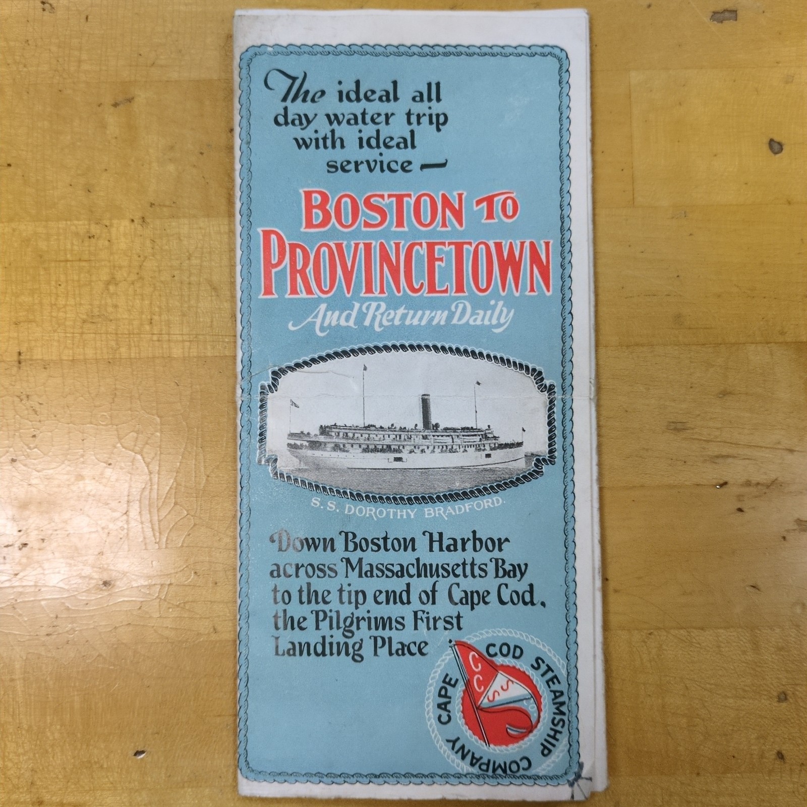 Vintage Brochure  Boston to Provincetown on the S.S. Dorothy Bradford