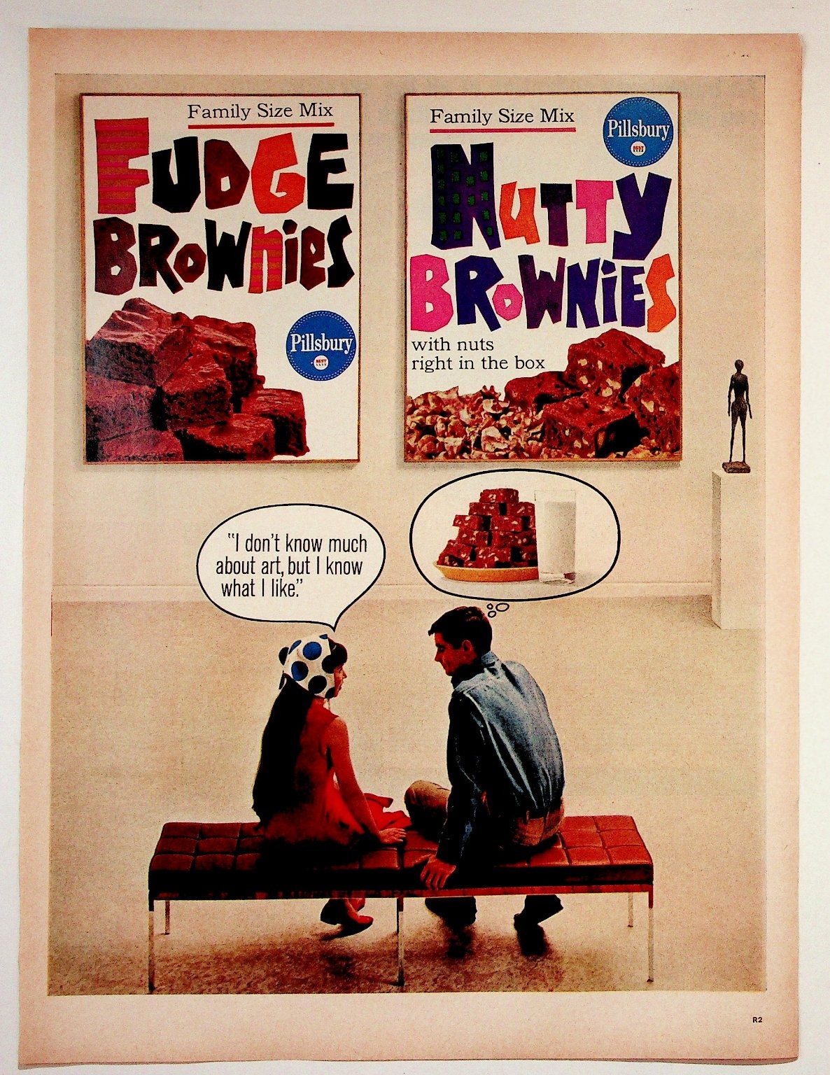 Pillsbury Magazine Ad Vintage 1960s 70s Food Art Gallery Fudge Nutty Brownies