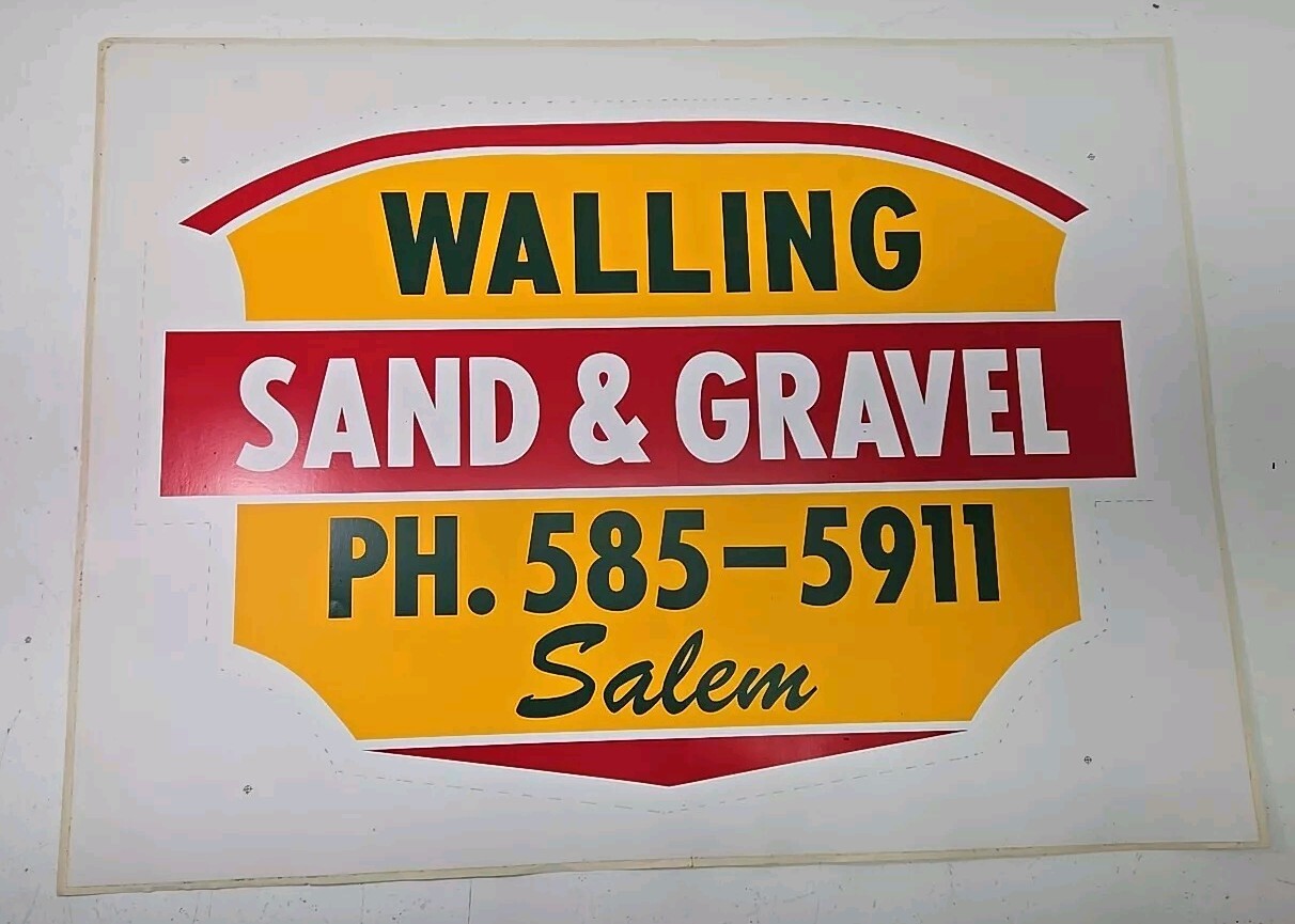 Original Vintage Walling Sand Gravel Construction Truck Decal Sticker Oregon