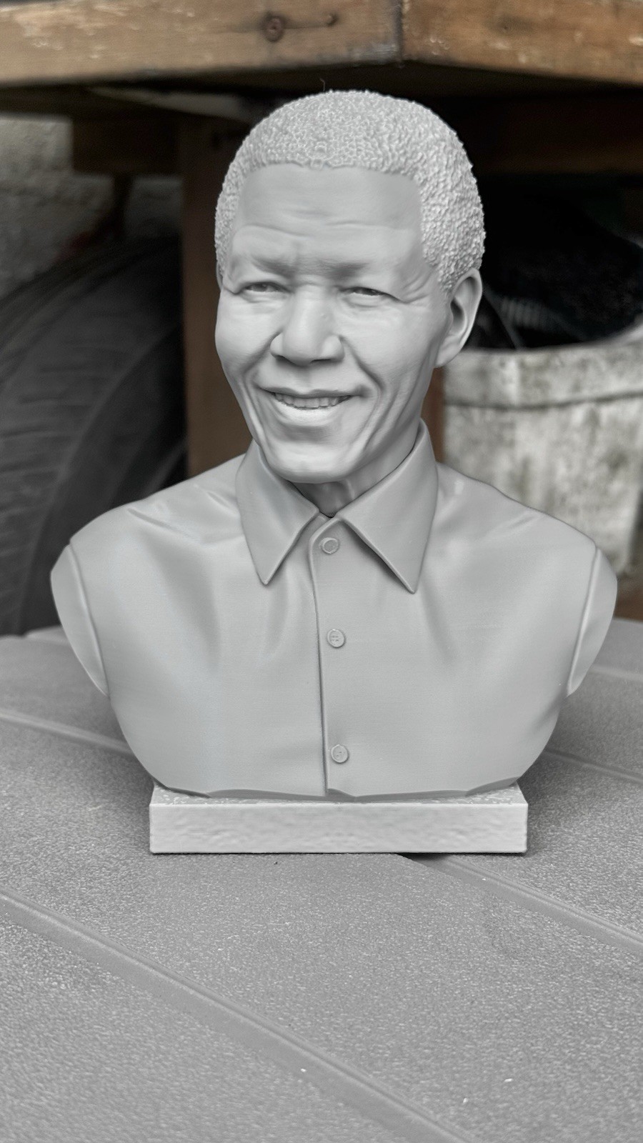 Nelson Mandela Bust Statue South African President Historical Figure 3D Printed