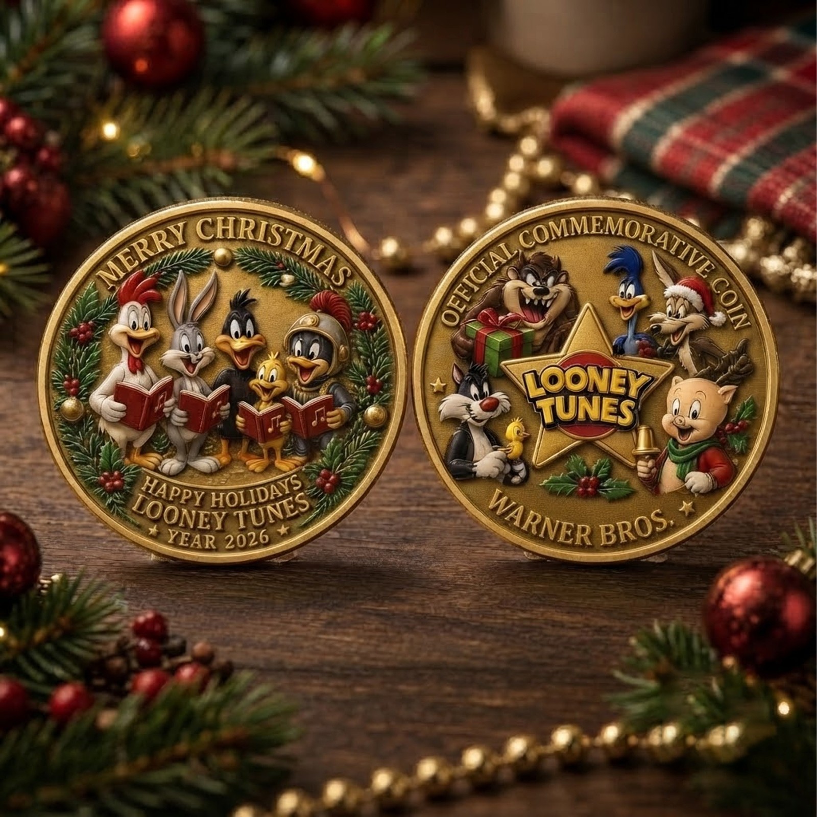 Merry Christmas 2026 Looney Tunes Commemorative Coin 02