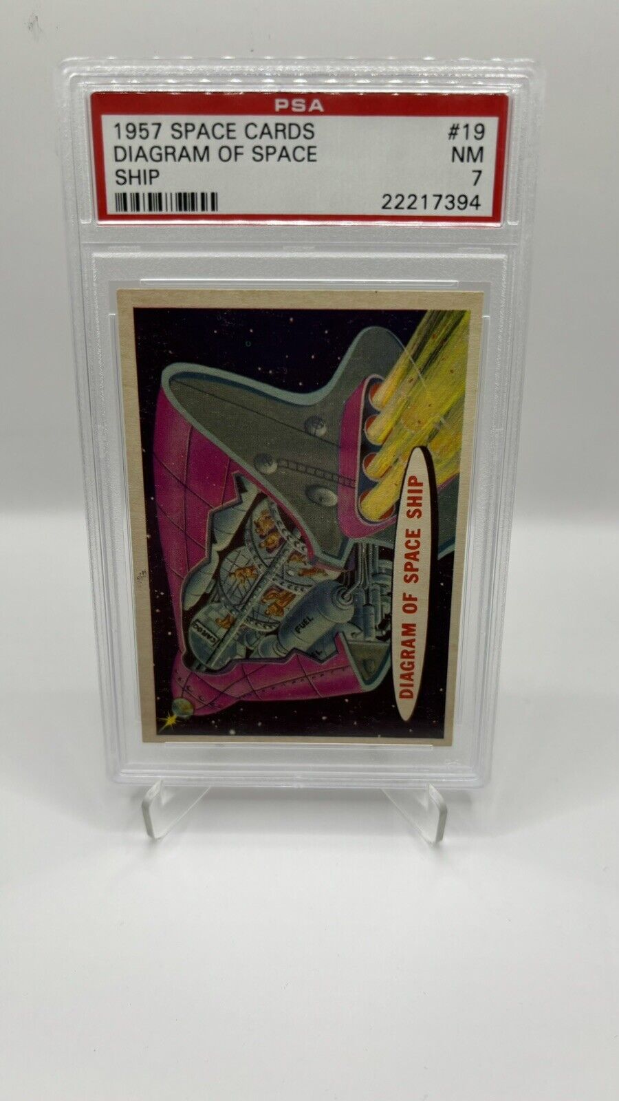 1957 Topps Target Moon #19 Diagram of Space Ship PSA 7 Near Mint