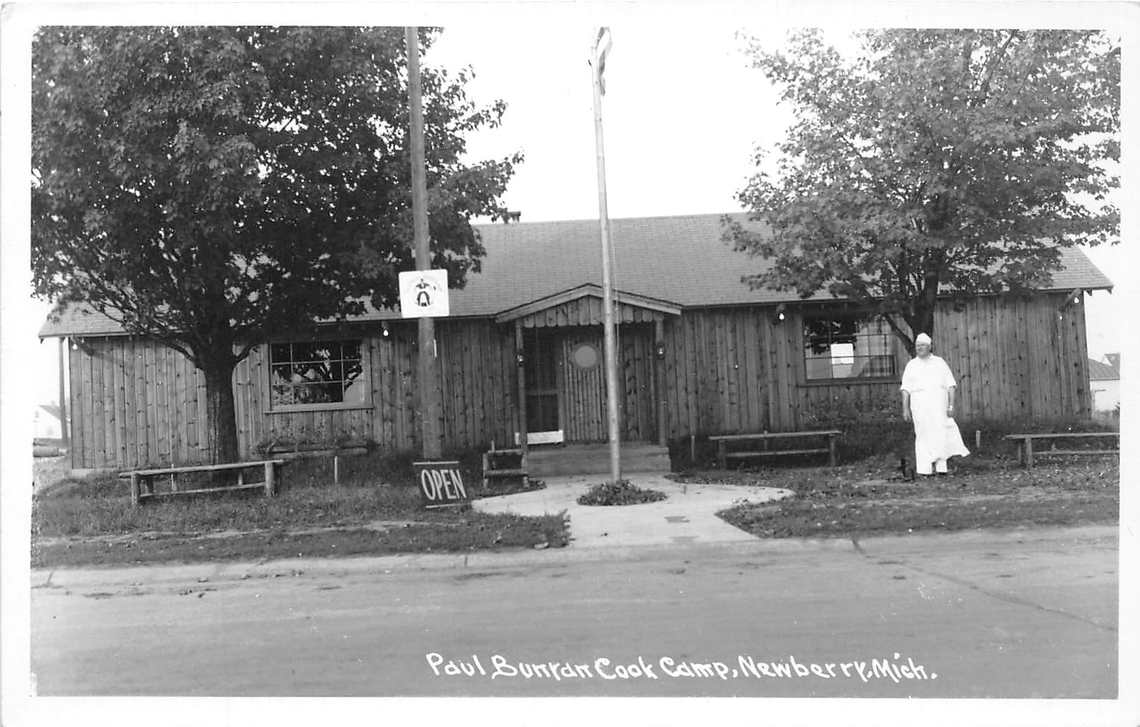 J38/ Newberry Michigan RPPC Postcard c1940s Paul Bunyan Cook Camp  13