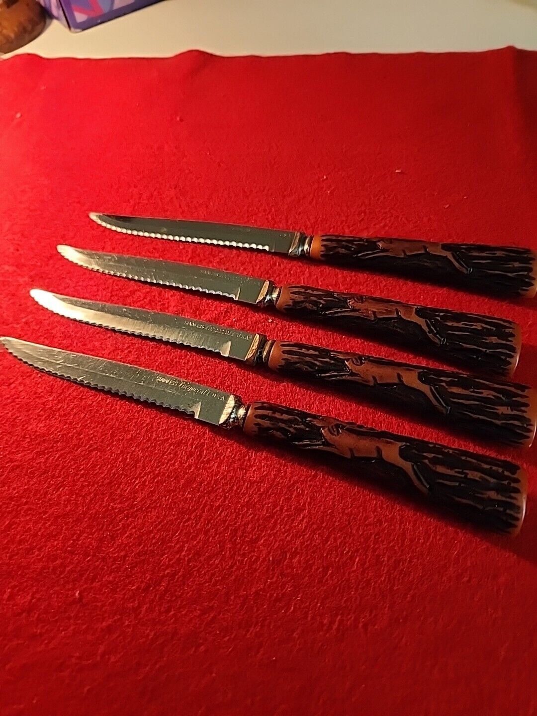 Forgecraft USA Set of Four Faux Stag Horn Handle 4