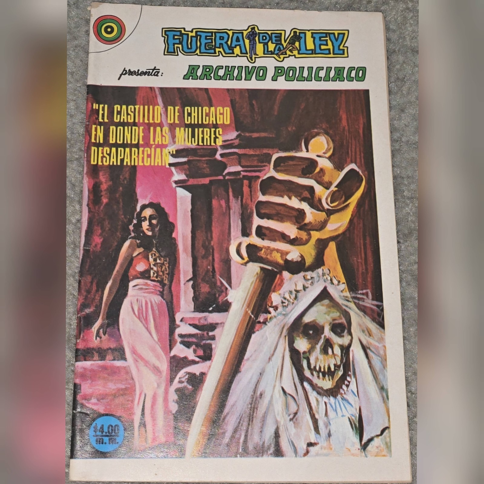 1 1976 Fuera de La Ley 114 MX Archivo Policiaco Horror Bride Ripper Vintage Rare