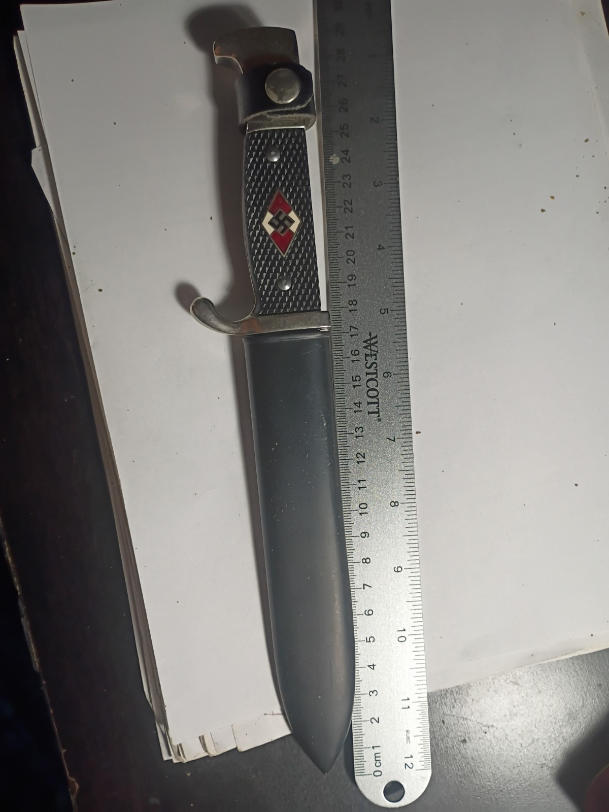 PIC SOLINGEN GERMAN BOYSCOUT YOUTH KNIFE & SHEATH BSA GERMANY VINTAGE AS IS READ