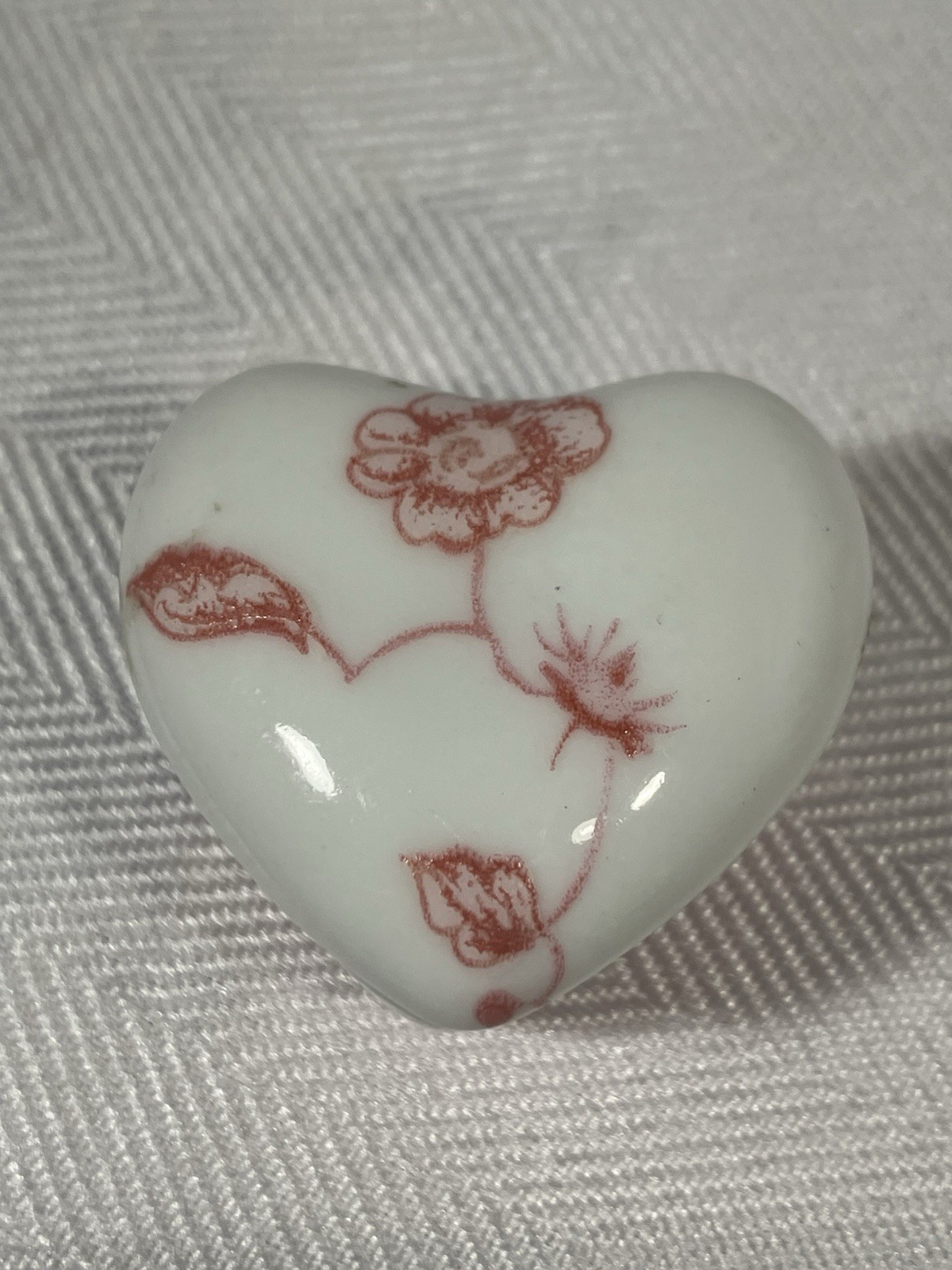 Vintage Ceramica Ericina Miniature Heart Trinket Box / Italy 
