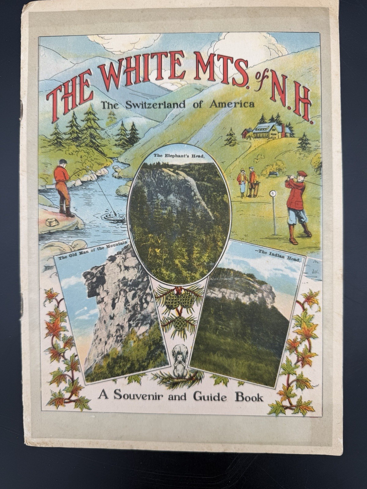 Vintage White Mountains NH Souvenir & Guide Book J.V. Hartman Color Plates Map Vintage White Mountains NH Souvenir & Guide Book J.V. Hartman Color Plates Map