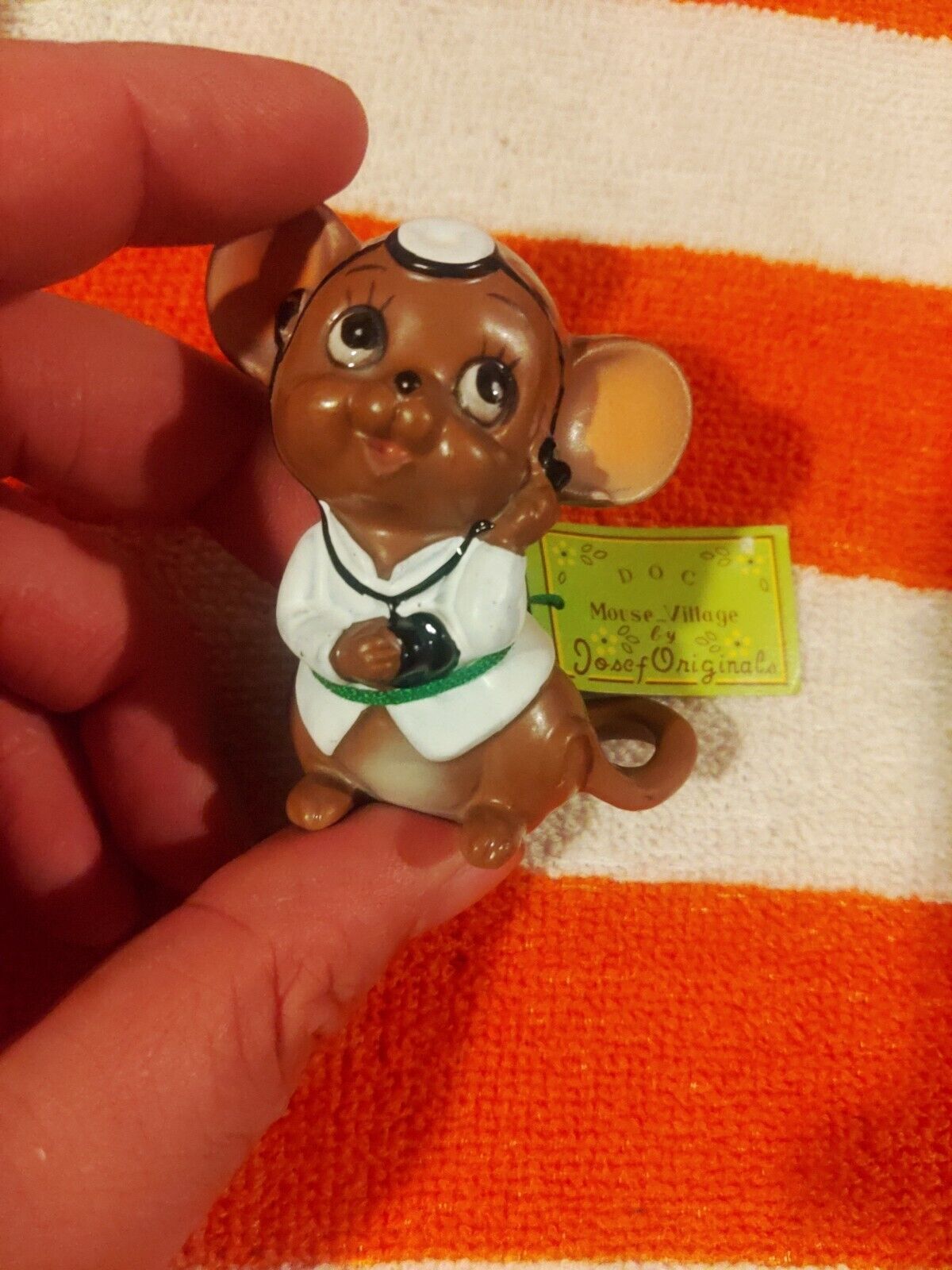 Vintage Josef Originals Doctor Mouse Figurine DR. Figure With Original Tag Japan