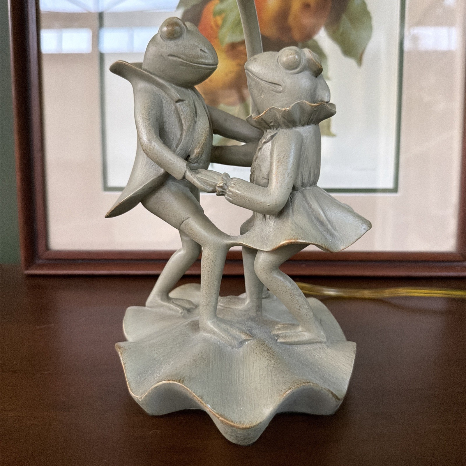 VTG 1999 Dancing Frog Couple Table Lamp - Y2K Era Whimsical Decor - Tested