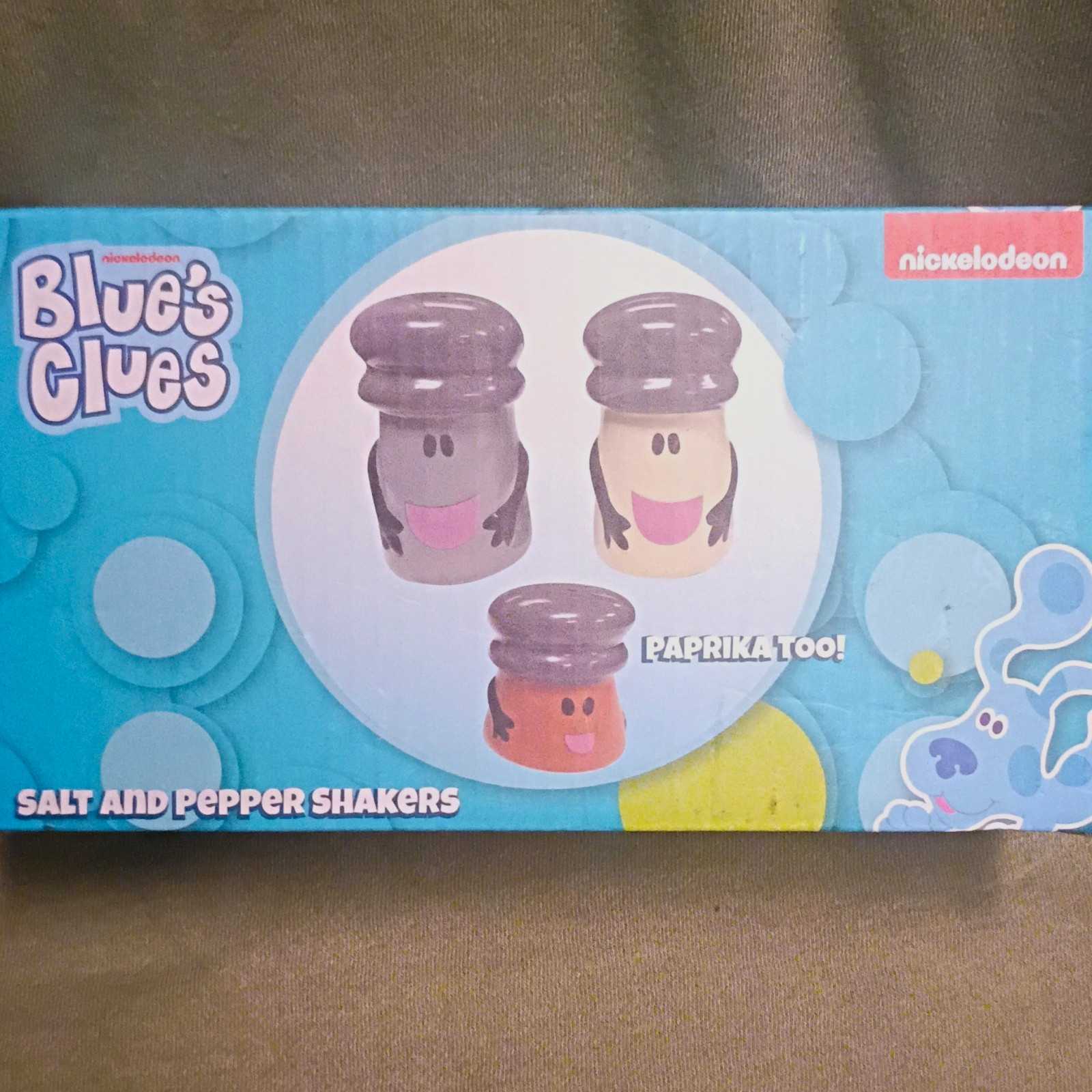 Nickelodeon Blue\'s Clues 3pc Ceramic Shaker Set Salt Pepper Paprika
