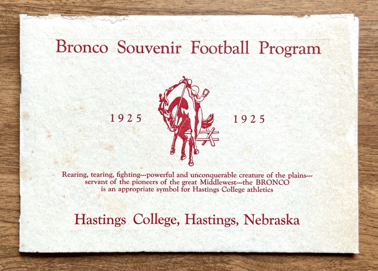 RARE 1925 HASTINGS COLLEGE, NE- FOOTBALL PROGRAM, 36 PGS, NEW STADIUM & GYM RARE 1925 HASTINGS COLLEGE, NE- FOOTBALL PROGRAM, 36 PGS, NEW STADIUM & GYM