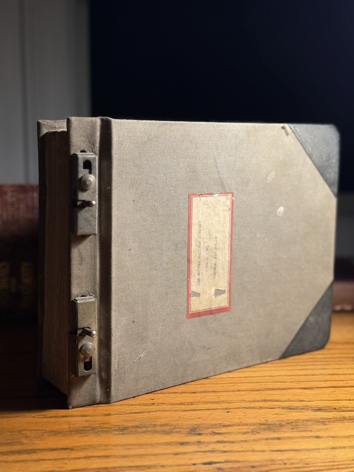 Des Moines Railway Company Payroll Ledger 1940 - 1941 Iowa Railway ledger
