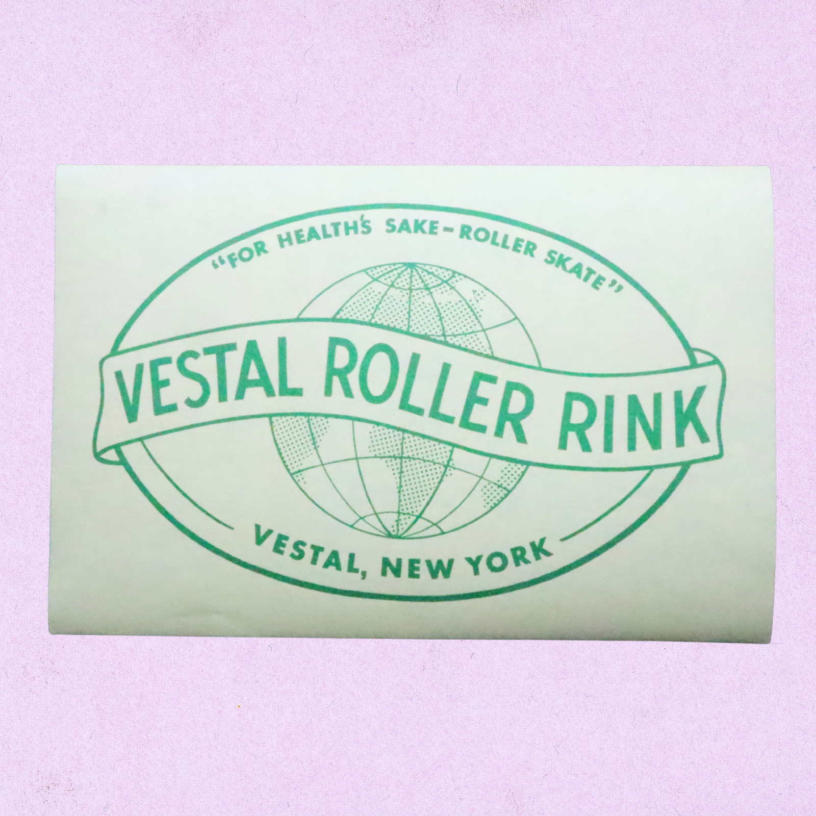 Original 1940s Vestal New York Vintage Roller Skating Rink Sticker Rare