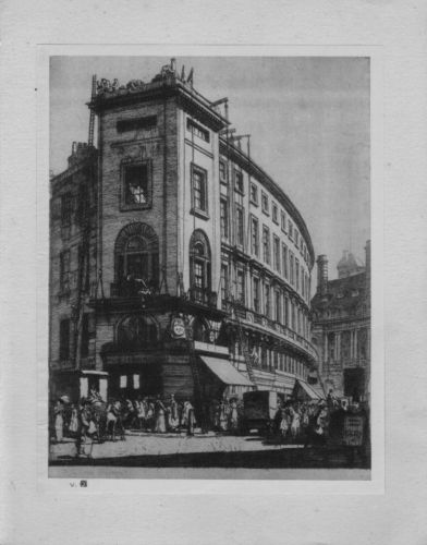 1927 print disappearing london .the quadrant .by r. schwabe