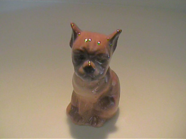 VINTAGE BONE CHINA WEST GERMANY GOEBEL BROWN BOXER PUPPY DOG 