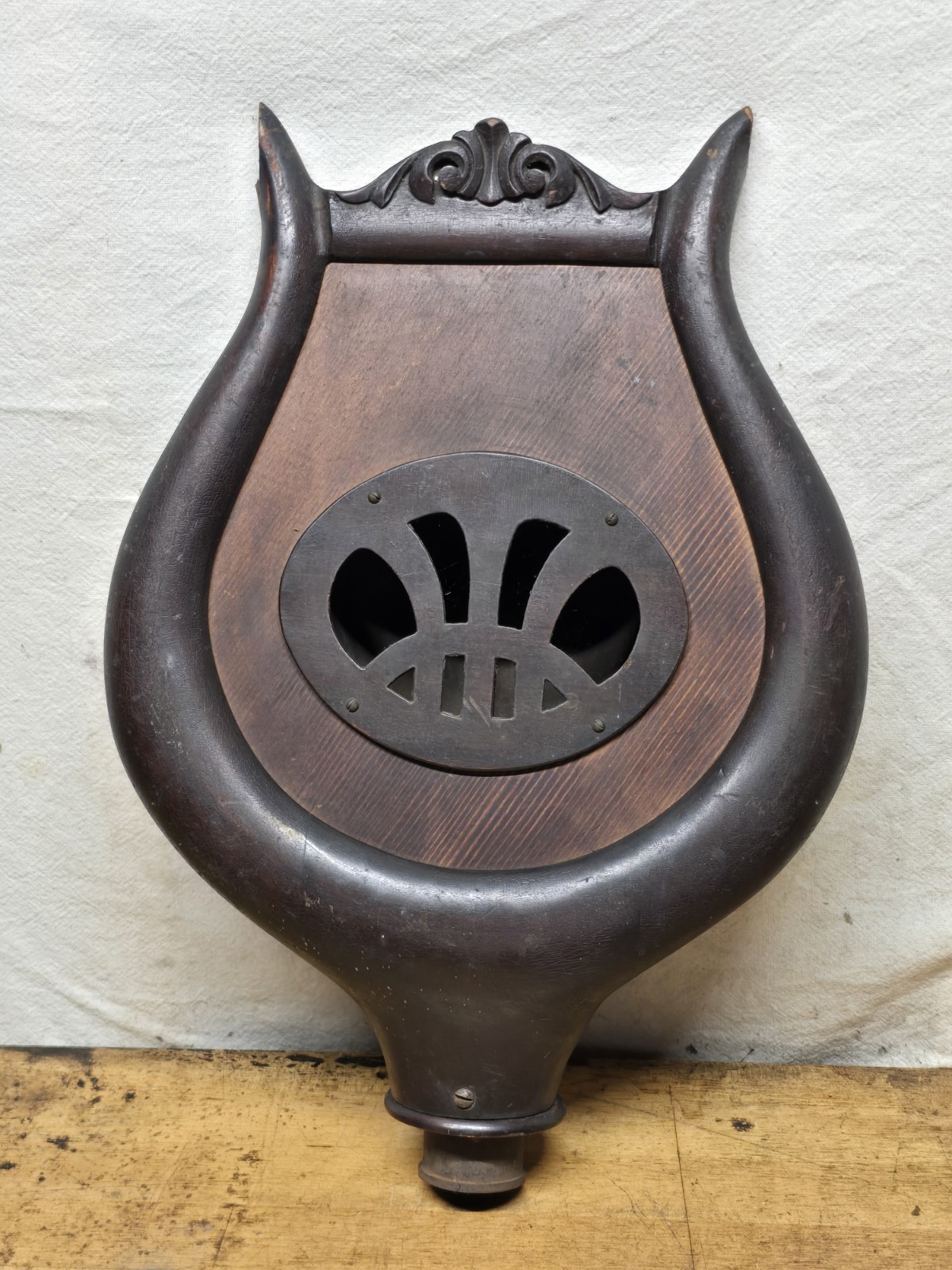 RARE Antique Phonograph Wood Horn In Shape Of Lyre Victor Edison Columbia RARE Antique Phonograph Wood Horn In Shape Of Lyre Victor Edison Columbia