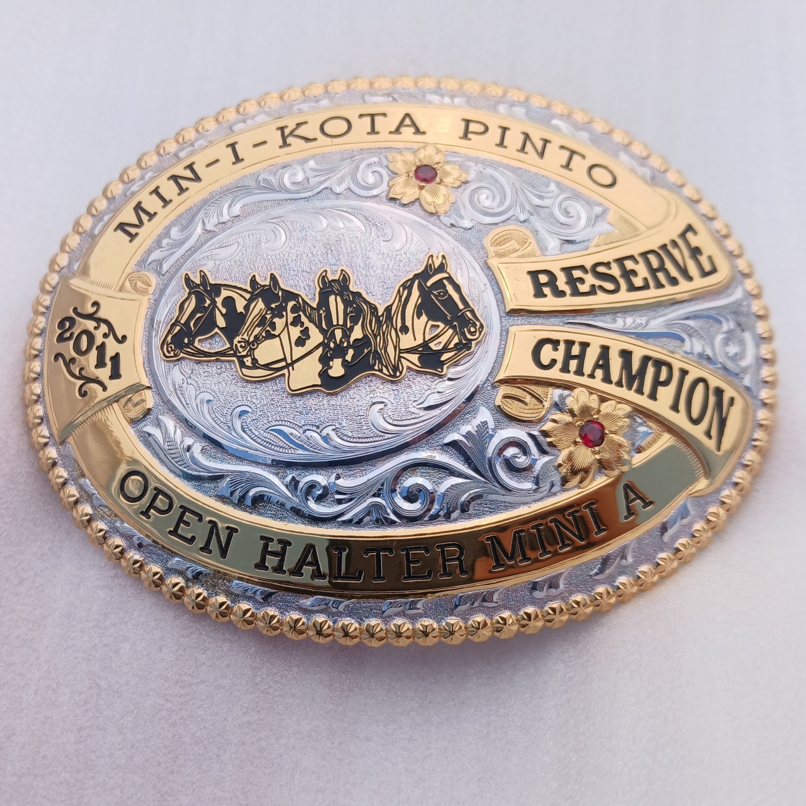 2011 Gist Belt Buckle Minnesota Pinto Horse Reserve Champion Open Halter Mini A