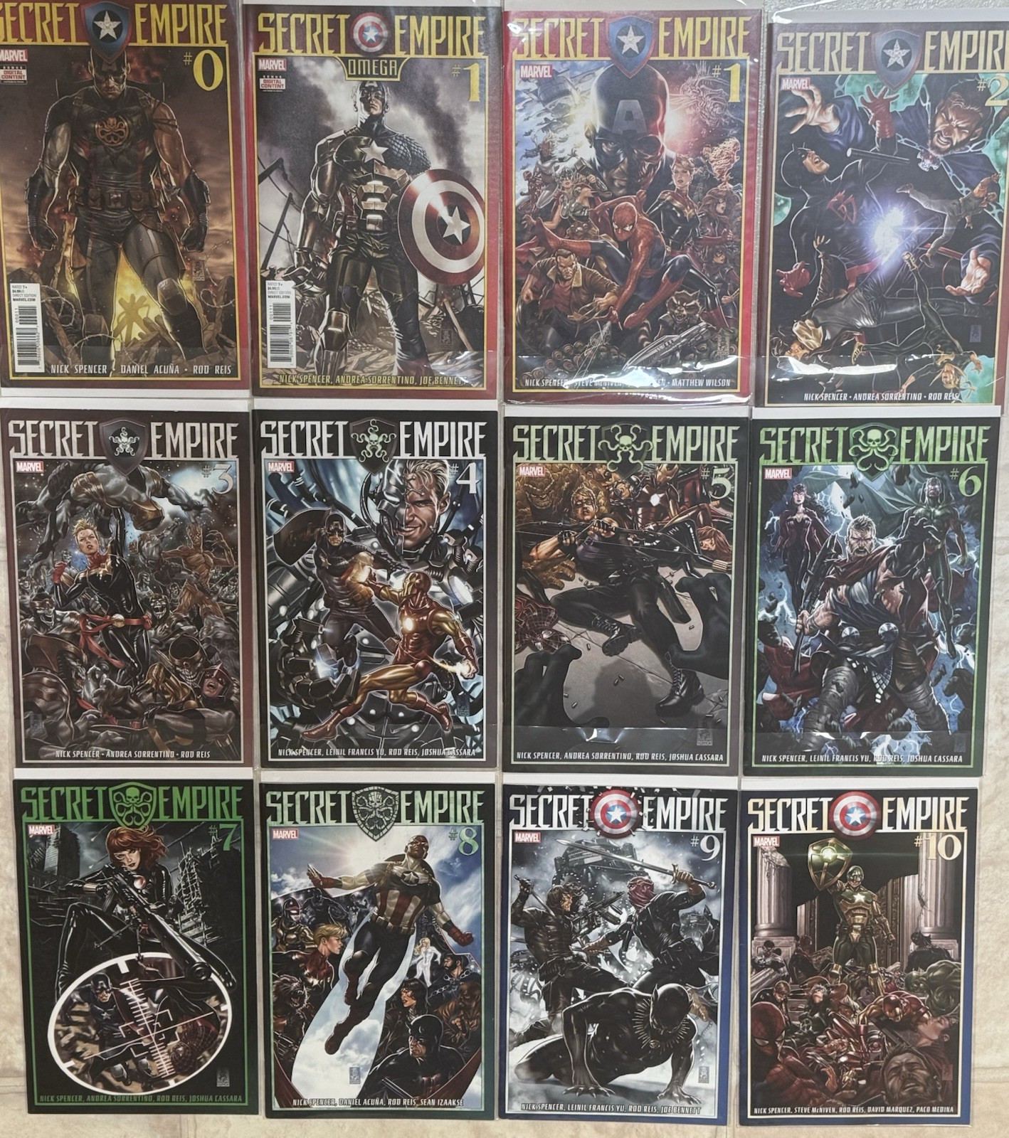 Marvel Secret Empire #0-10 + Omega #1 Complete 12 Comic Set 2017 Captain America