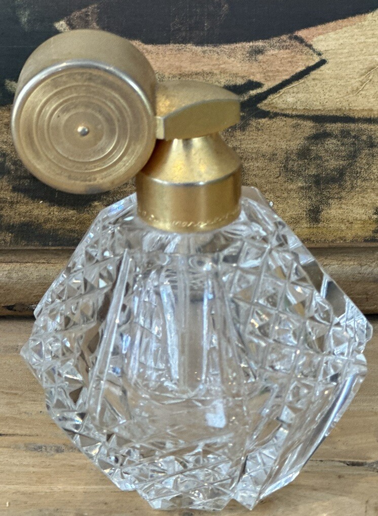 Marcel Frank Art Deco Perfume Atomizer Hand Cut  Crystal Signed Made In France