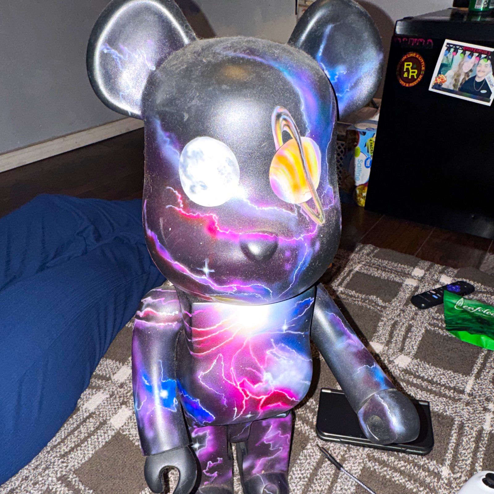 Medicom Toy Be@rbrick Galaxy Lightning Painted Plastic Figure, Multicolor %1000