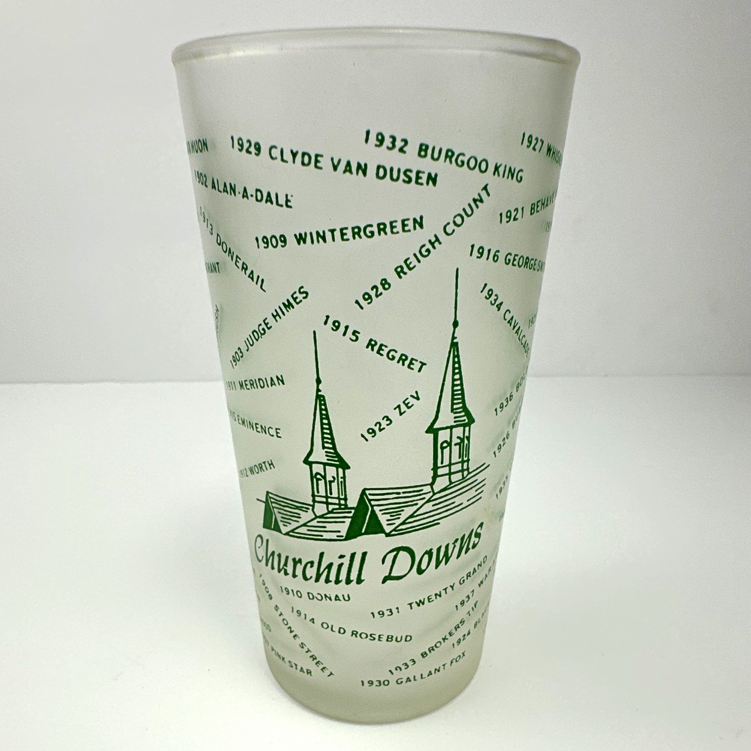Vintage 1954 Churchill Downs Kentucky Derby Mint Julep Glass Dark Star 1953 5”