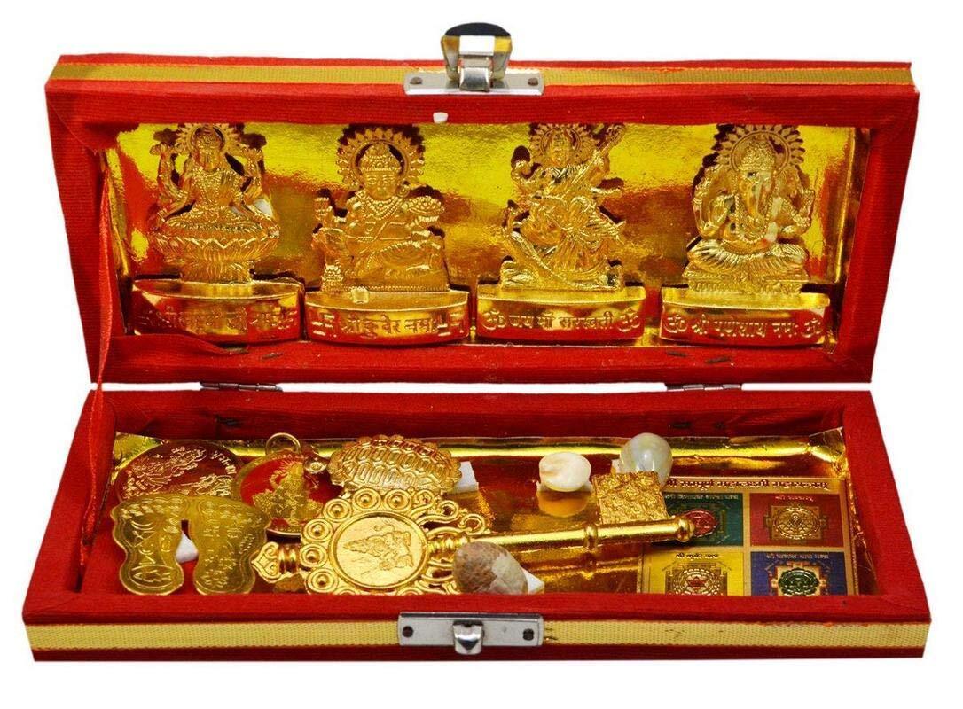 Brass Shri Dhan Laxmi Kuber Dhan Varsha Yantra Home Office (8.2x9.8x1.7) Inch Brass Shri Dhan Laxmi Kuber Dhan Varsha Yantra Home Office (8.2x9.8x1.7) Inch