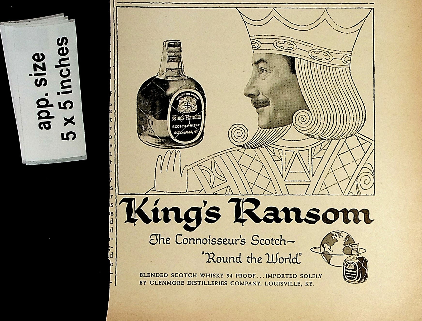 1958 King\'s Ransom Scotch Vintage Print Ad 7741