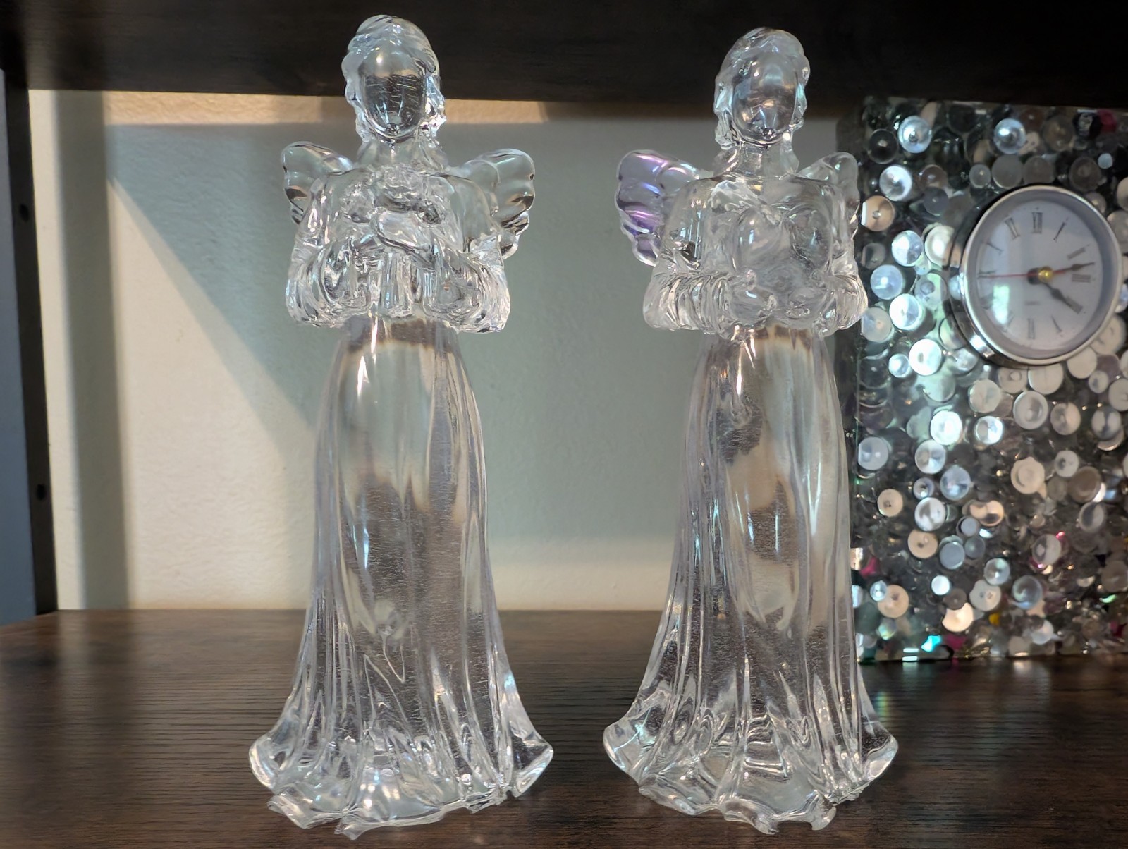 Set Of Two Tall Angel Homemade Resin Sculptures
