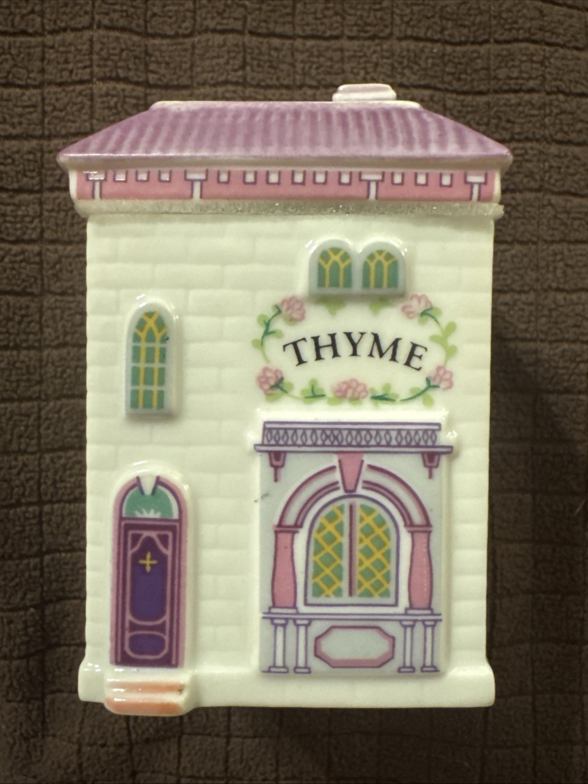 Vintage 1989 Lenox Spice Village THYME House Spice Jar