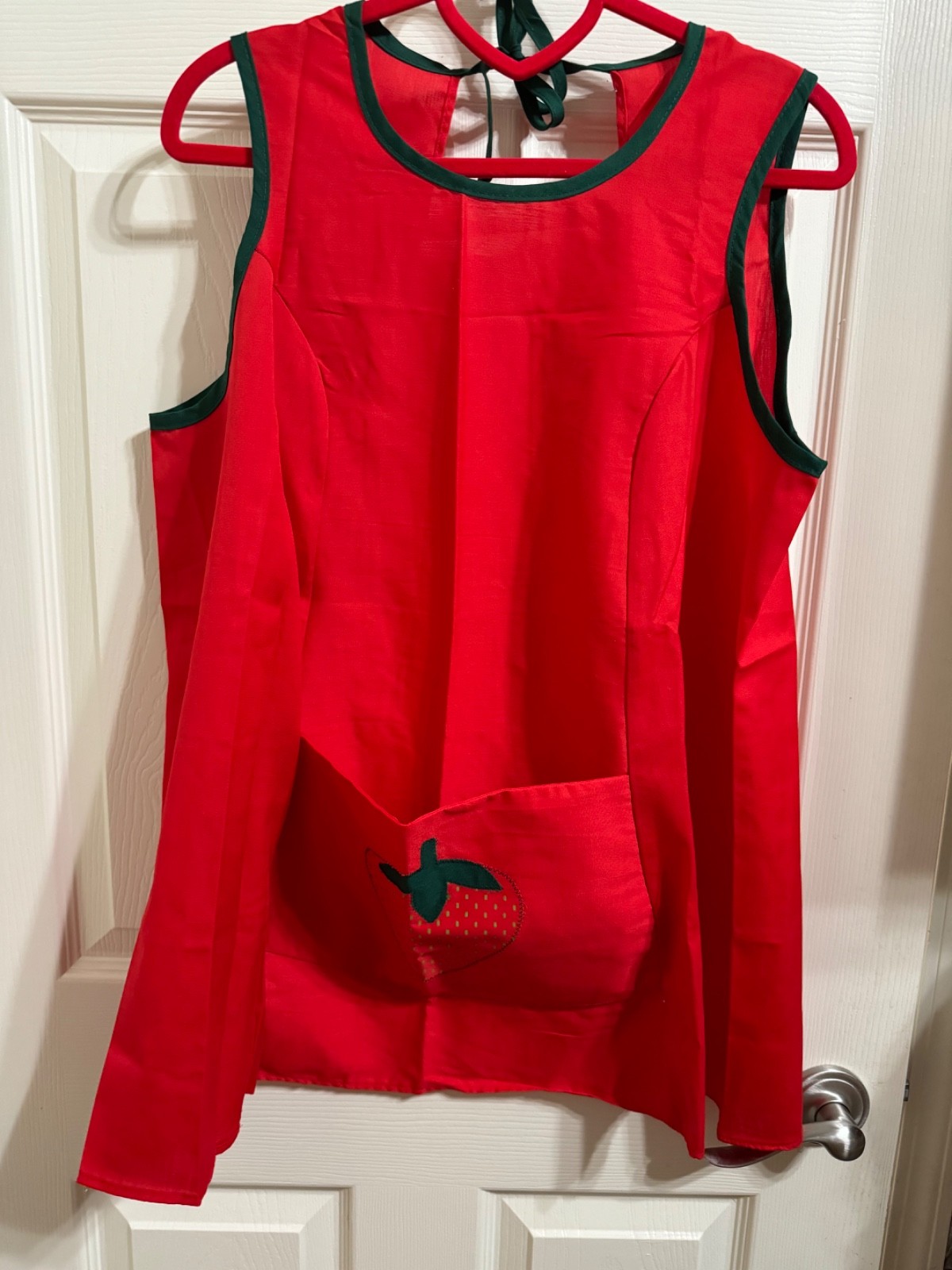 vintage handmade strawberry smock apron pre owned