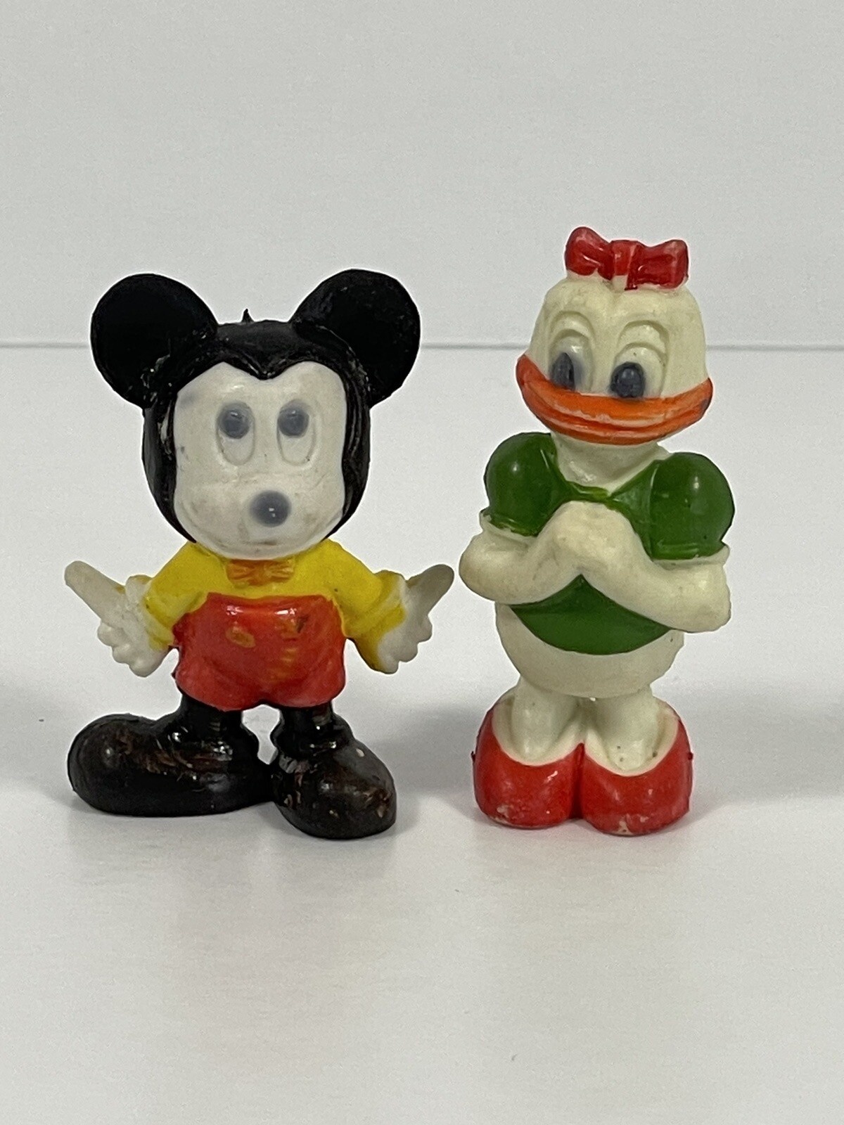 Disney Vintage 1966 Lot Rubber Mickey Daisy Figures Hong Kong Mid Century Modern