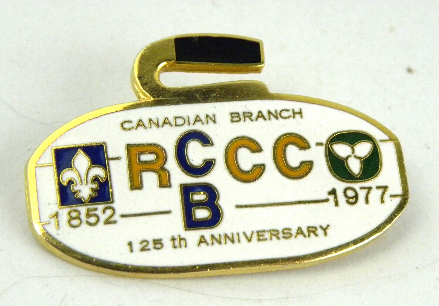Vintage Canadian Branch Royal Caledonian Curling Club Pin 125Th Anniversary