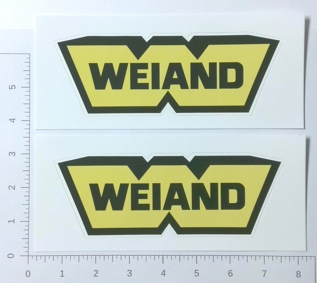 Pair of Weiand Manifolds Performance Racing Advertising Stickers Decals