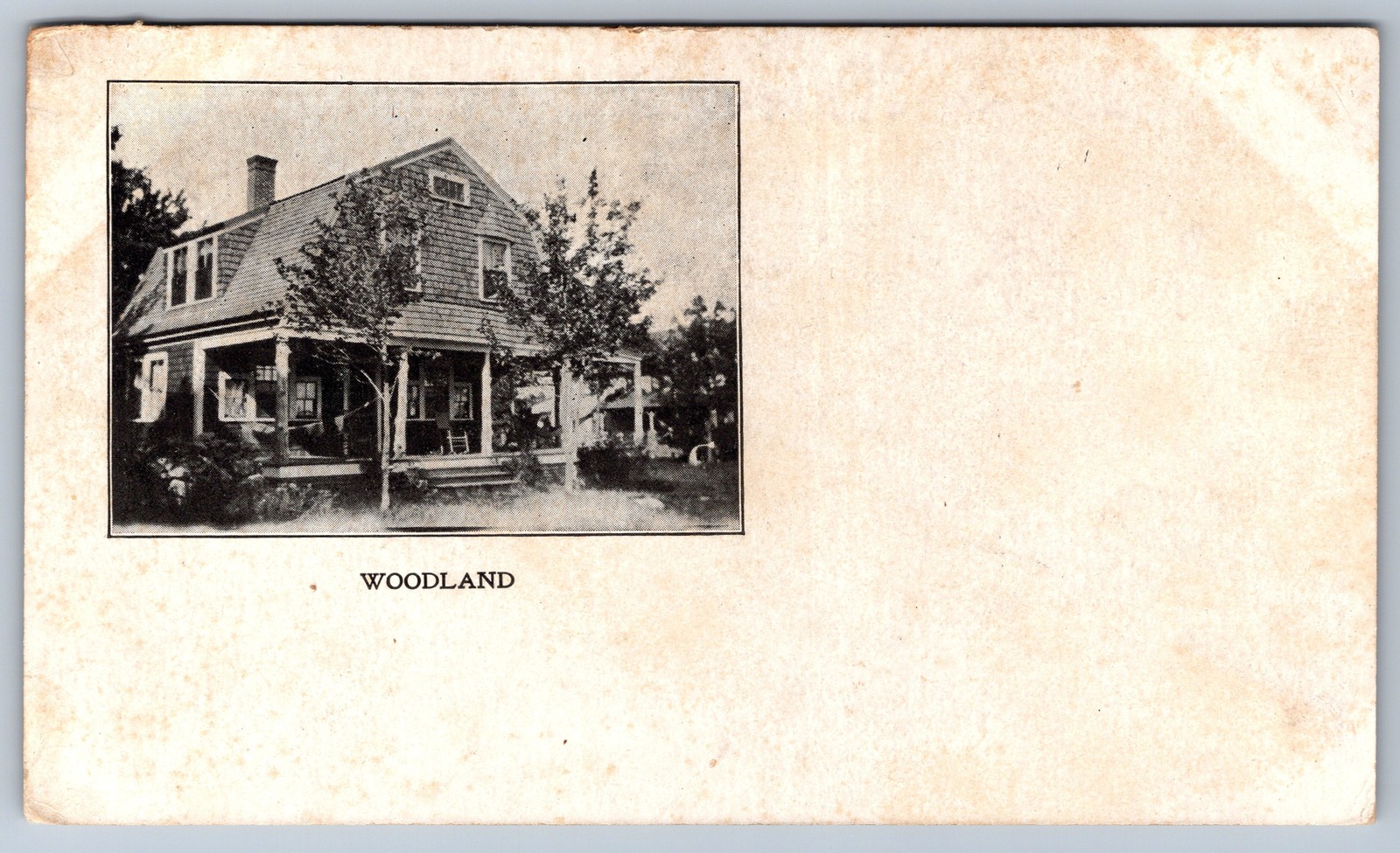 Woodland House View Postcard Undivided Back c.1905 Antique Printed
