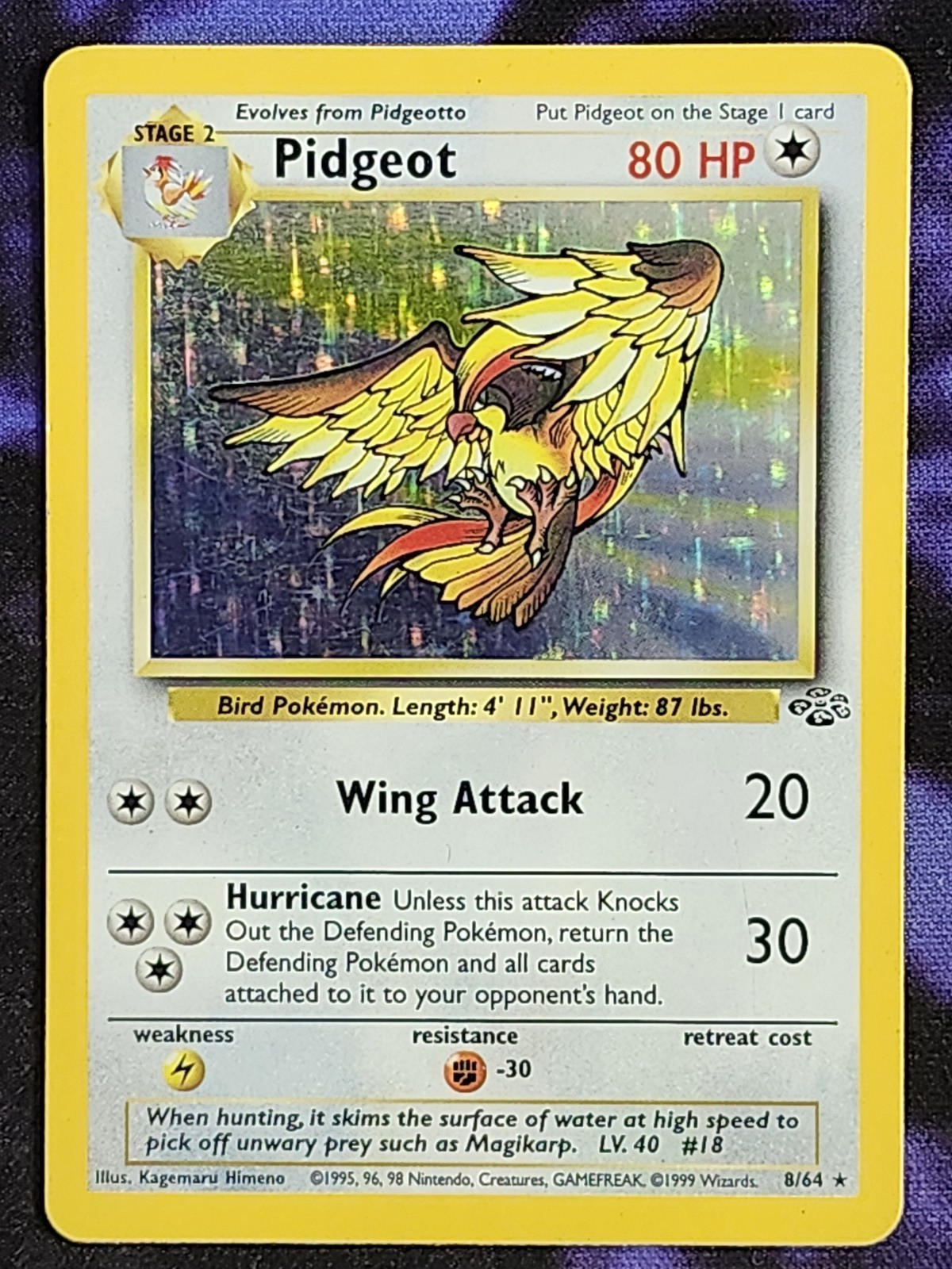 Pokemon Pidgeot 8/64 (MP) Holo Jungle JU