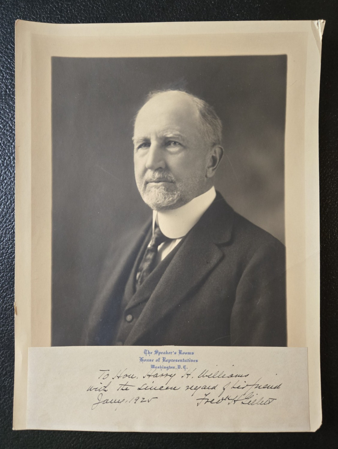 Frederick H. Gillett Signed Photo — House Speaker & U.S. Senator - Rare Paper