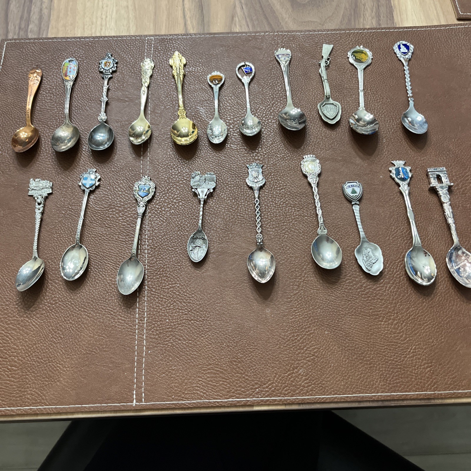 20 Souvenir Spoons With Holder