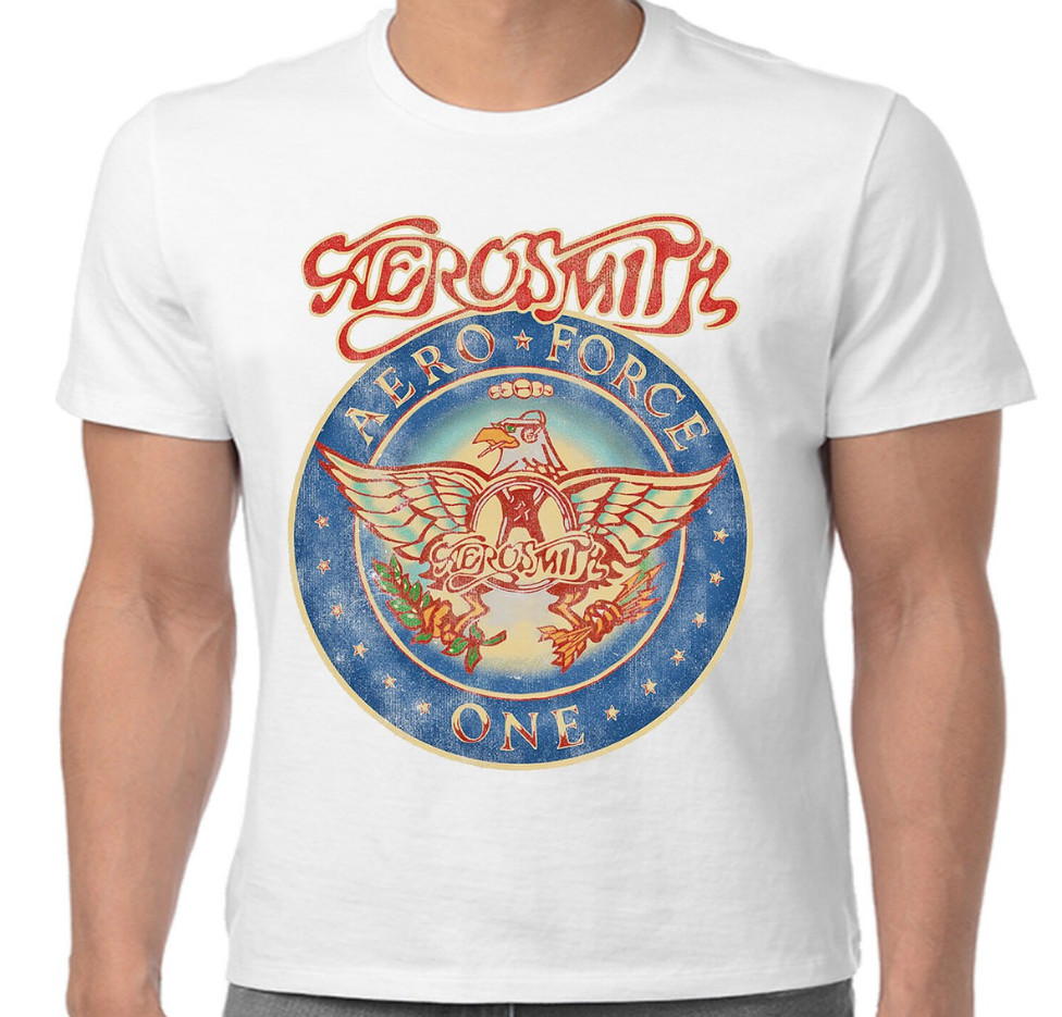 Aerosmith Aero Force One Classic Rock Band Merch black all size Tshirt 1HP0474