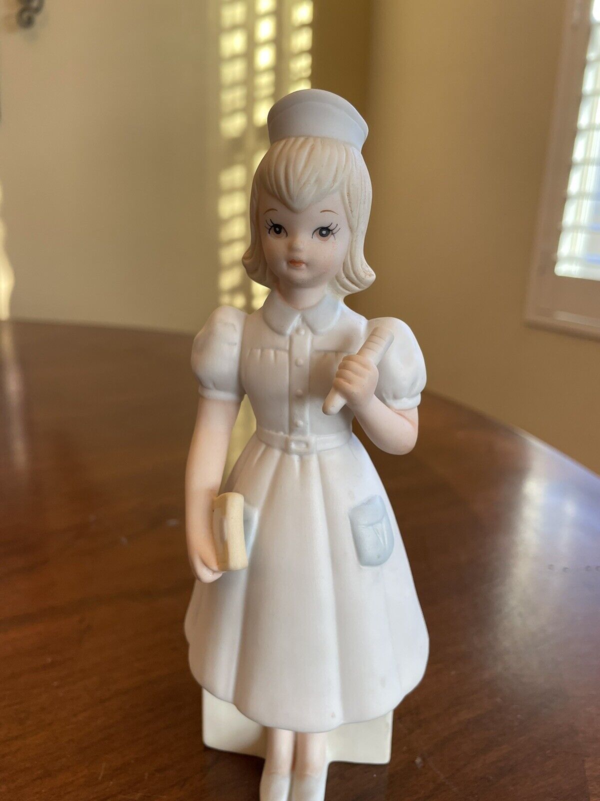 Vtg Nurse Figurine Lefton Hand Painted Girl Christopher Collection 0651