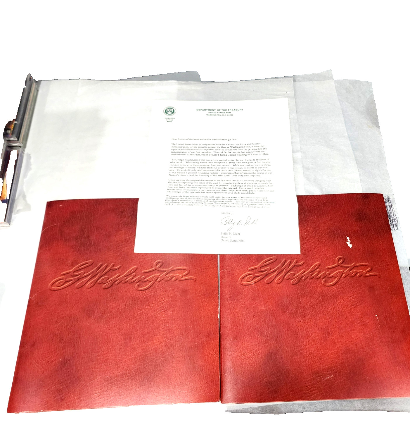 2007 Lot 2 US Mint George Washington Reproductions Sets w Invoice 1994 Stamps