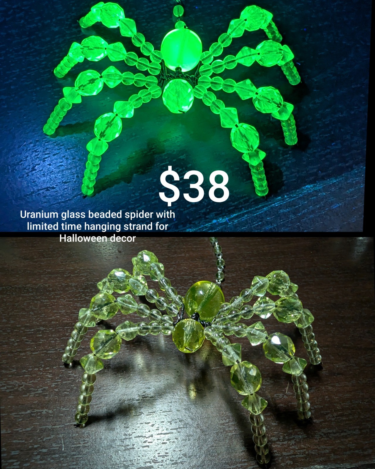 one (1) Uranium Glass Spider